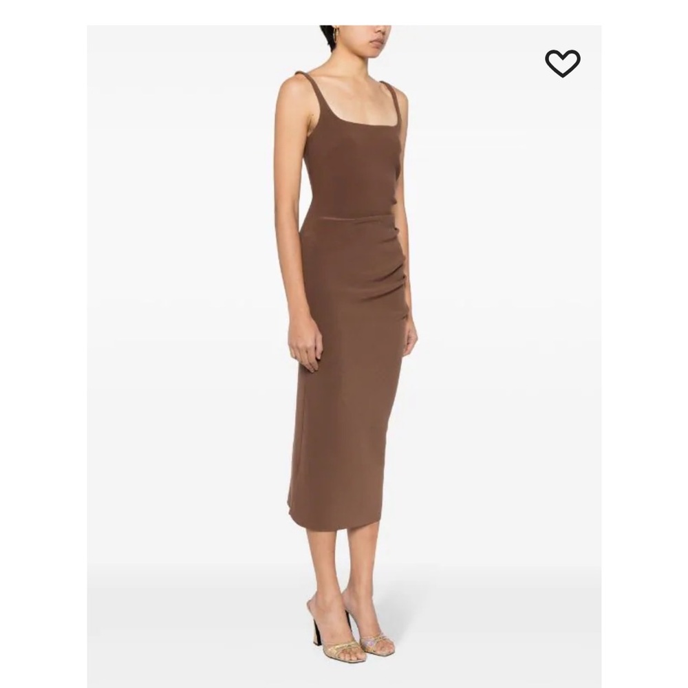 Bec and Bridge Karina Tuck Midi dress in chocolate